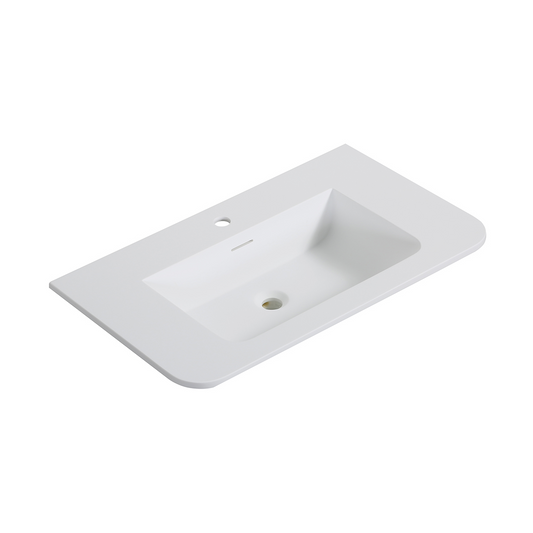 Wastafel Wiesbaden Laro 80cm solid surface mat wit