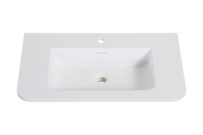 Wastafel Wiesbaden Laro 80cm solid surface mat wit