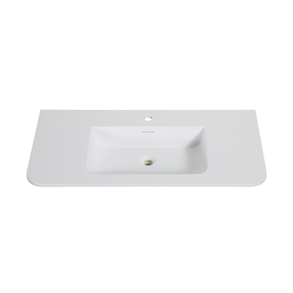 Wastafel Wiesbaden Laro 100cm solid surface mat wit