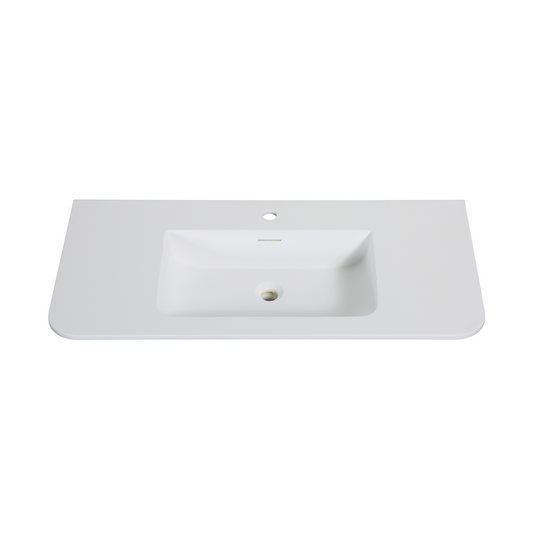Wastafel Wiesbaden Laro 100cm solid surface mat wit
