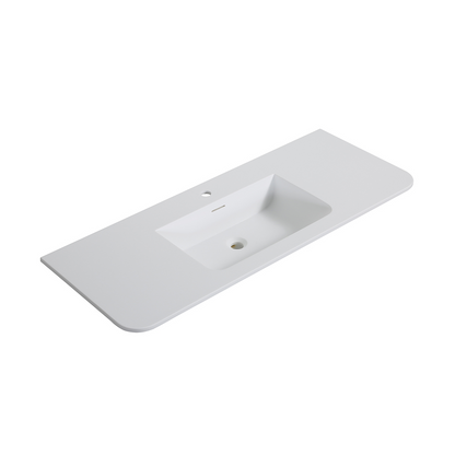 Wastafel Wiesbaden Laro 120cm solid surface mat wit