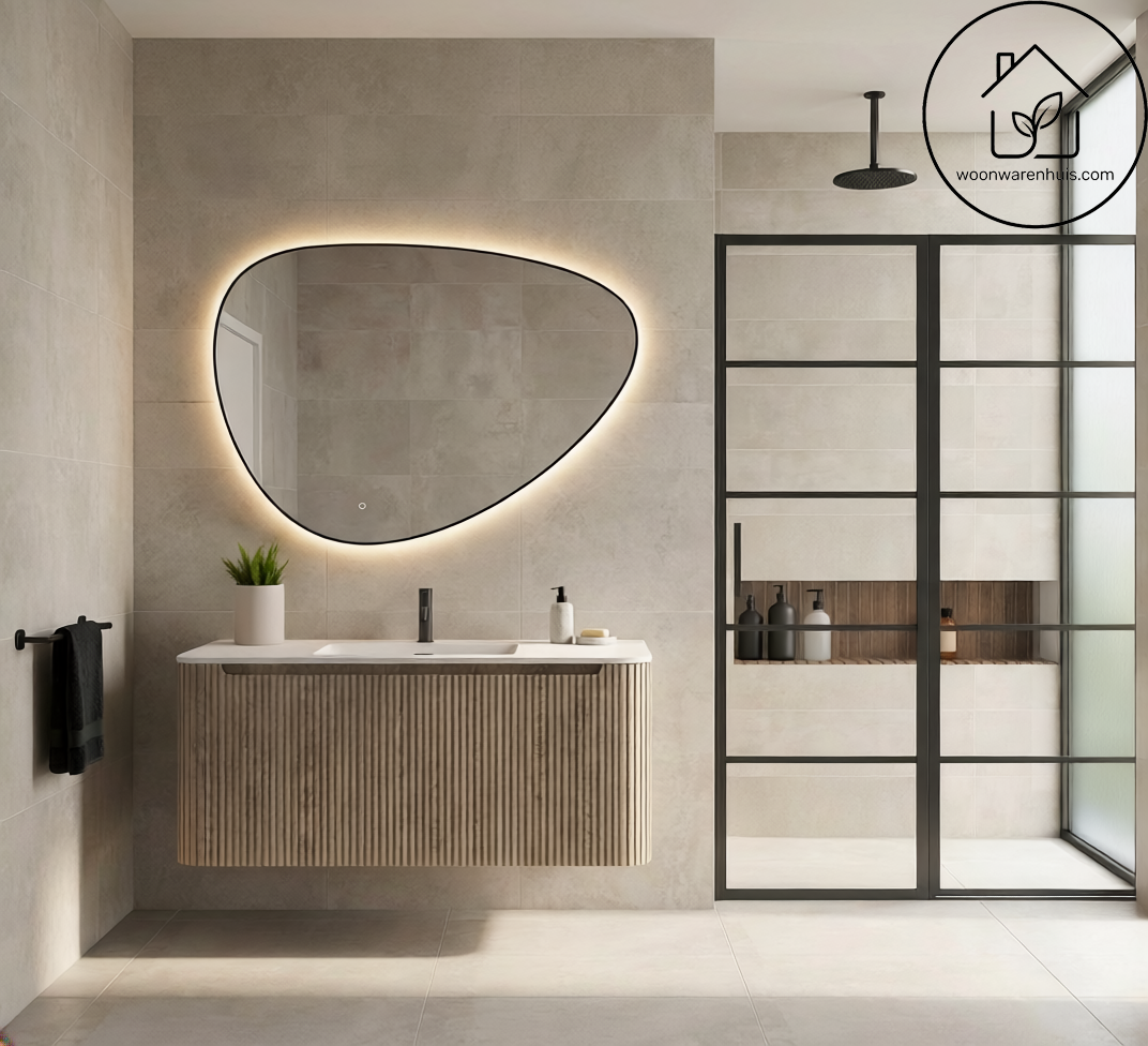 Badkamerspiegel Wiesbaden Uovo 120x80cm met anti-condens functie en indirecte/dimbare LED verlichting