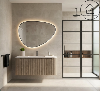 Badkamerspiegel Wiesbaden Uovo 120x80cm met anti-condens functie en indirecte/dimbare LED verlichting
