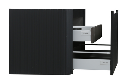 Wastafelkast Wiesbaden Sulora 100cm mat zwart inclusief wastafelblad Laro solid surface