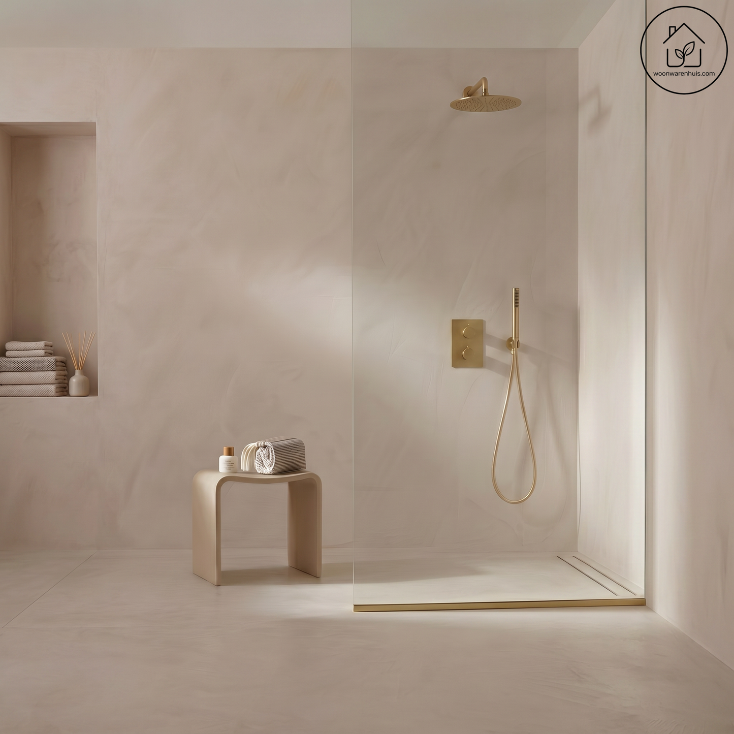 Douchekruk Wiesbaden Zita Solid surface 40x30cm mat beige