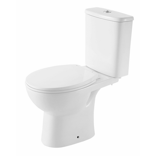 Compleet staand toilet Xellanz duoblok AO uitgang en rimless met toiletzitting in glans wit