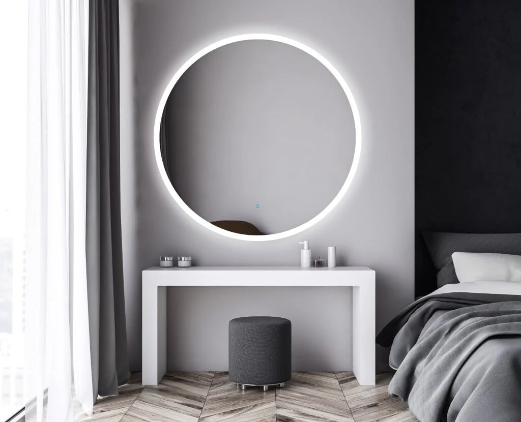 Badkamer spiegel GD Circum 100cm met anti-condens functie en dimbare LED randverlichting