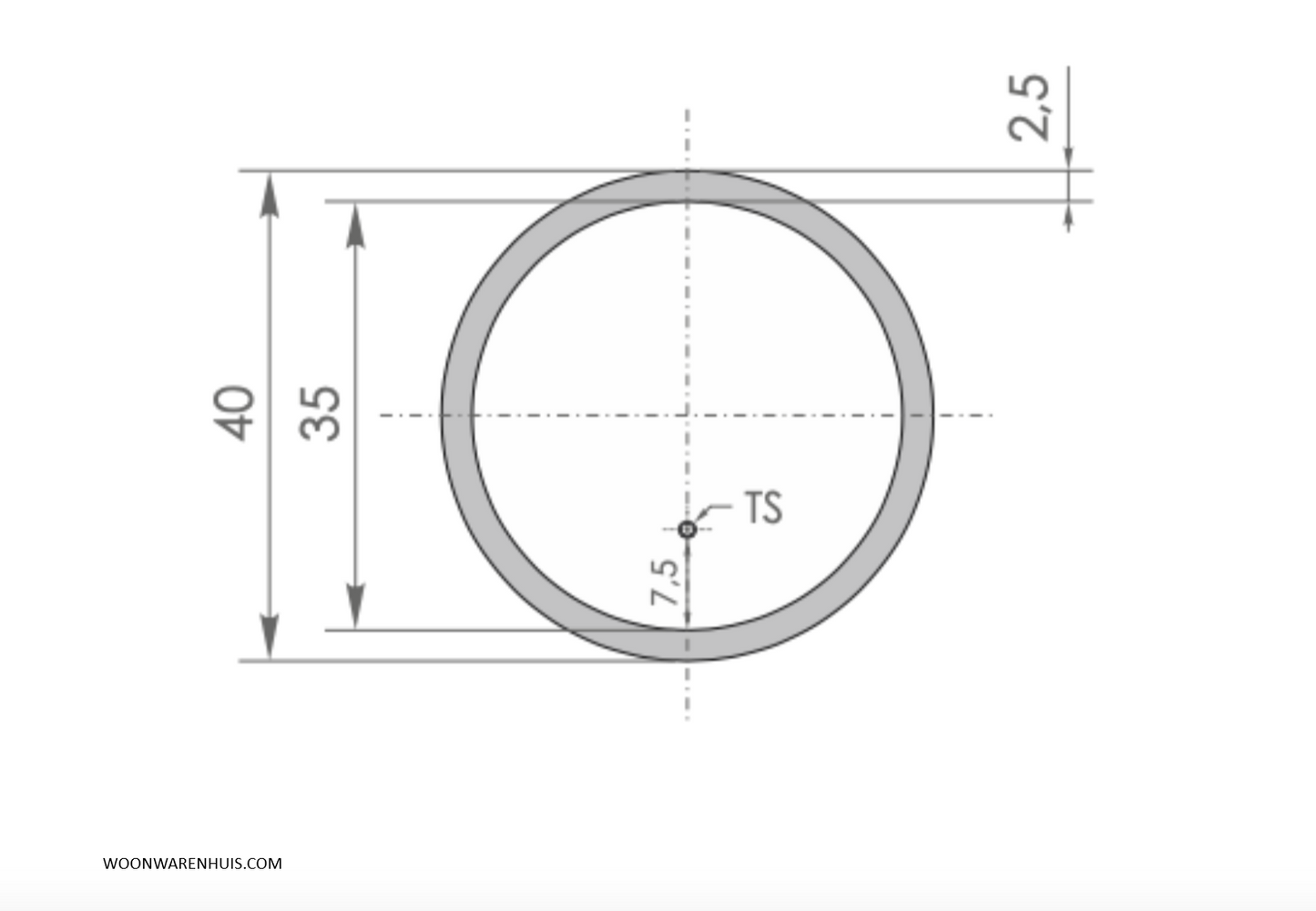 Badkamer spiegel GD Circum 40cm met anti-condens functie en dimbare LED randverlichting