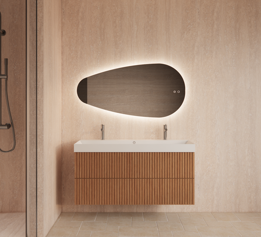 Badkamer spiegel GD Thalia 140x71cm met anti-condens functie en indirecte/dimbare LED verlichting