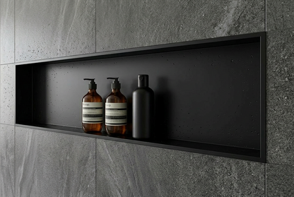 Badkamer inbouwnis 120x28x7cm Sanitado Industry Elah in mat zwart
