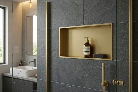 Badkamer inbouwnis 60x30x7cm Sanitado Industry Lotus in mat goud