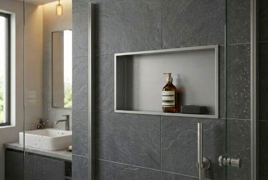 Badkamer inbouwnis 60x30x7cm Sanitado Industry Lotus in RVS