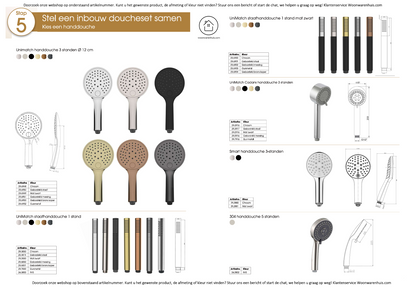 Wiesbaden Unimatch wandhanddouchehouder kunststof geborsteld staal PVD