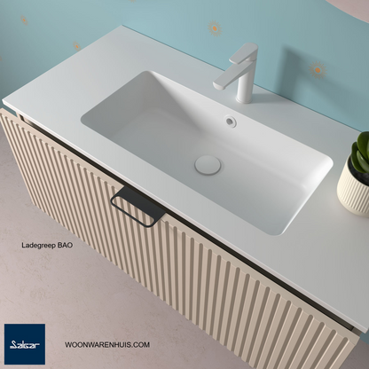 Badkamer onderkast en wastafel Salgar Biba 60cm 1 lade en 1 binnenlade Antraciet mat