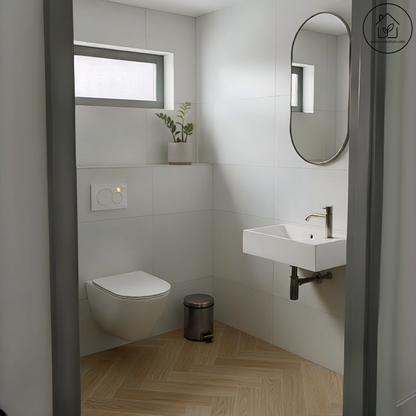Spiegel Wiesbaden Renk 30x70cm voor toiletruimte met gunmetal lijst