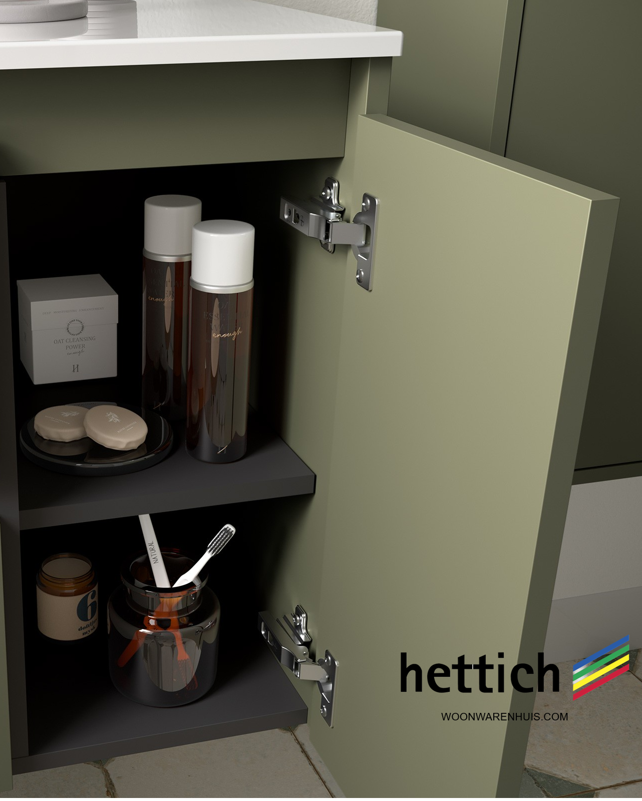 Badkamer onderkast en wastafel Salgar Noja 60cm 2 deuren wit mat