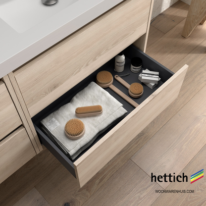 Badkamer meubelset Salgar Noja 85cm 2 laden en 1 deur links naturel eiken