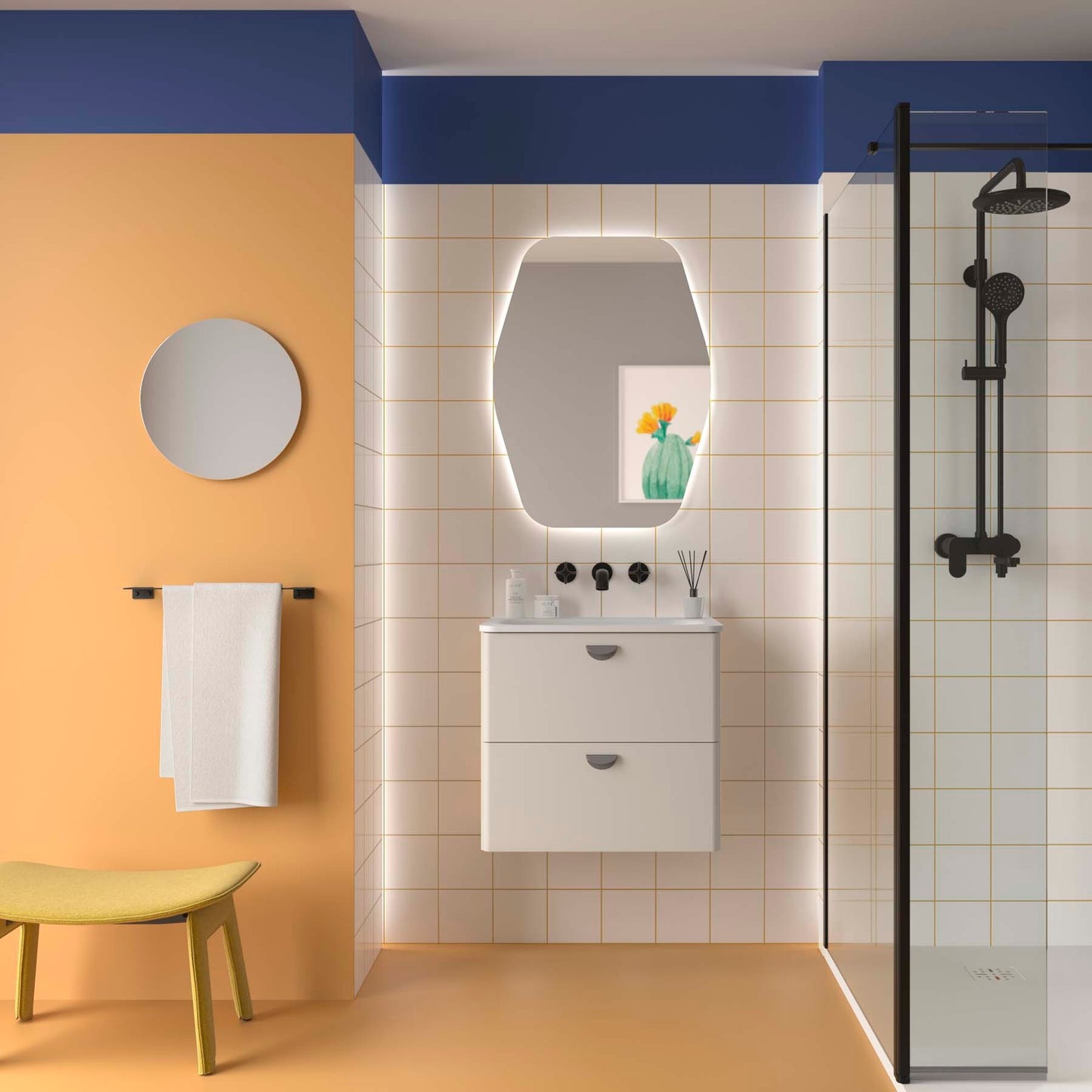 Badkamer kolomkast Salgar Uniiq Nata 150cm mat beige