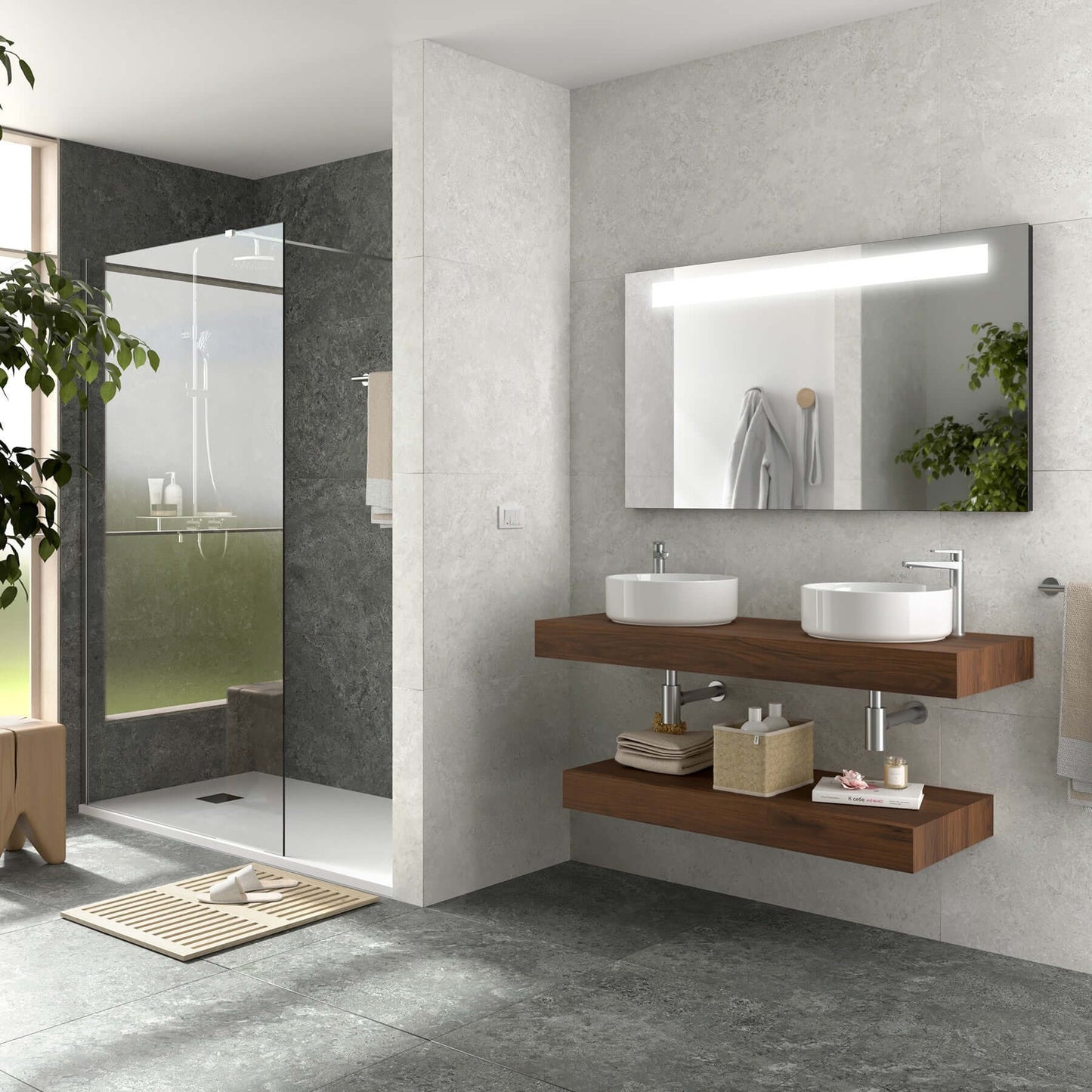 Badkamermeubelset Salgar Domus 120cm in walnoot - foto #1
