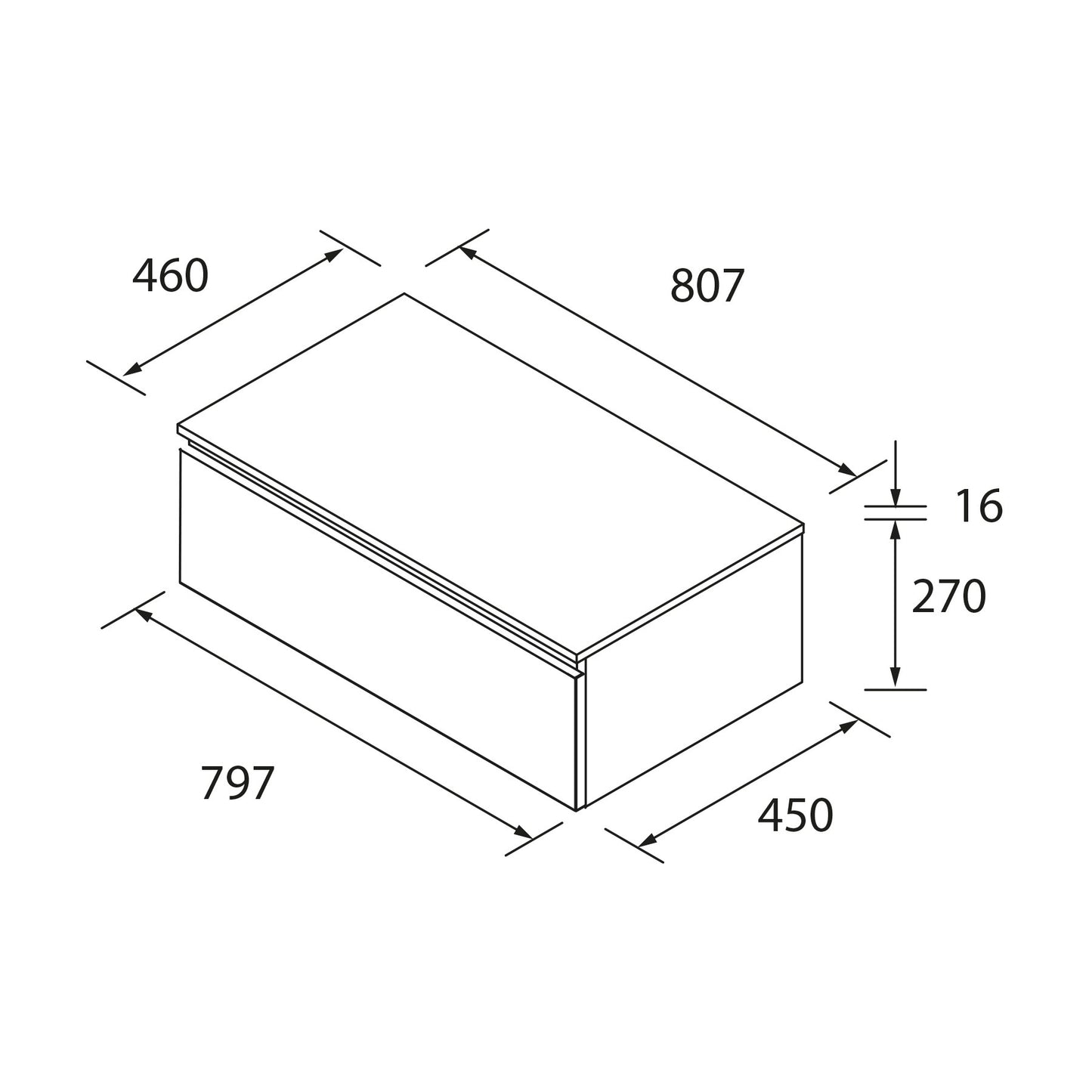 Badkamermeubelset Salgar Domus 80cm in sienna eiken