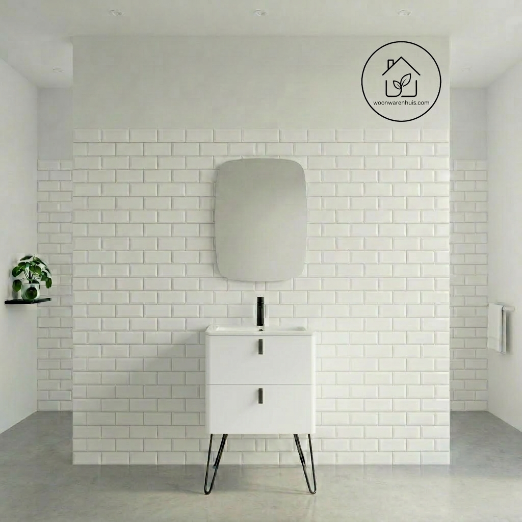 Badkamer meubelset Salgar Uniiq Soft white 60cm in mat wit - inclusief spiegel met LED verlichting