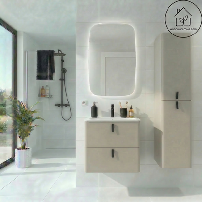 Badkamer kolomkast Salgar Uniiq Macchiato 150cm mat taupe