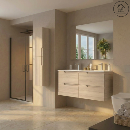 Badkamer kolomkast Salgar Vima 140cm in sienna eiken