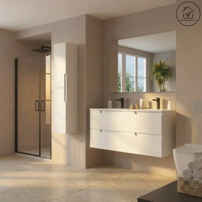 Badkamer kolomkast Salgar Vima 140cm in mat wit