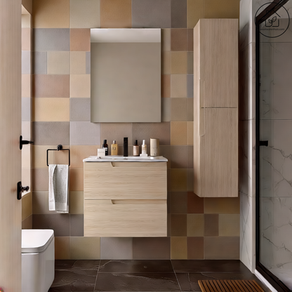 Badkamermeubelset Salgar Vima 60cm in sienna eiken met spiegel