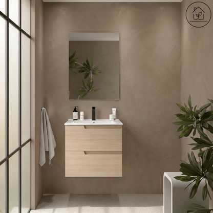 Badkamermeubelset Salgar Vima 60cm in sienna eiken met spiegel