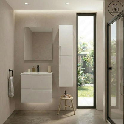 Badkamer kolomkast Salgar Vima 140cm in mat wit