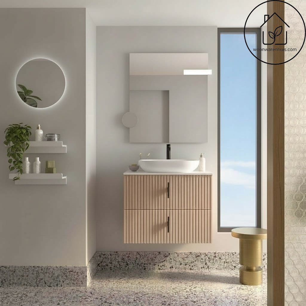 Opbouw waskom Differnz Ovalo 54cm polystone wit