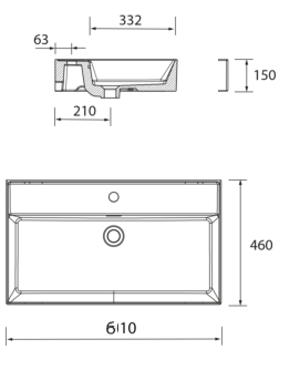 Badkamer onderkast en wastafel Salgar Biba 60cm 1 lade en 1 binnenlade Antraciet mat