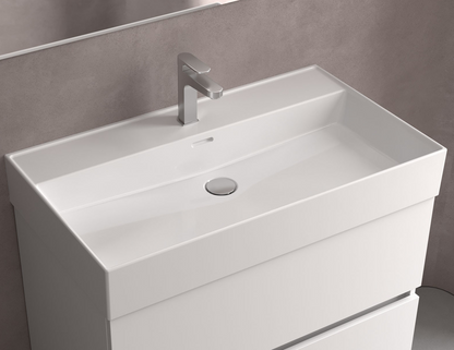 Badkamer onderkast en wastafel Salgar Biba 60cm 1 lade en 1 binnenlade Antraciet mat