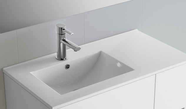 Badkamer meubelset Salgar Noja 85cm 2 laden en 1 deur recht rood mat