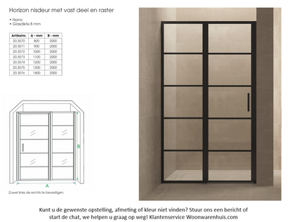 Nisdeur Wiesbaden Horizon 90x200 cm mat zwart