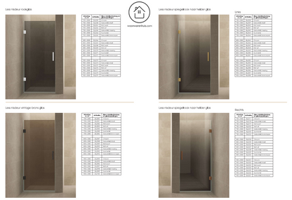 Nisdeur Wiesbaden Less 90x200 cm chroom beslag en 8mm helder glas
