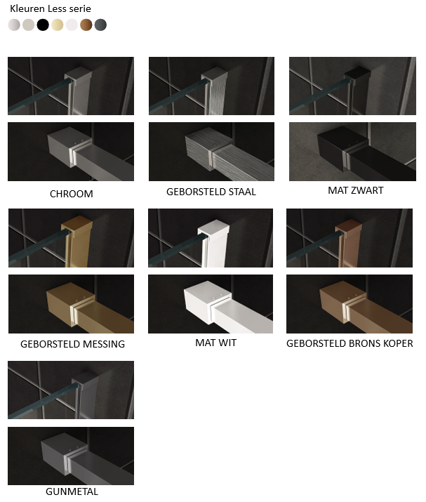 Inloopdouche Wiesbaden Less 60x200cm met mat wit beslag en 8mm helder glas