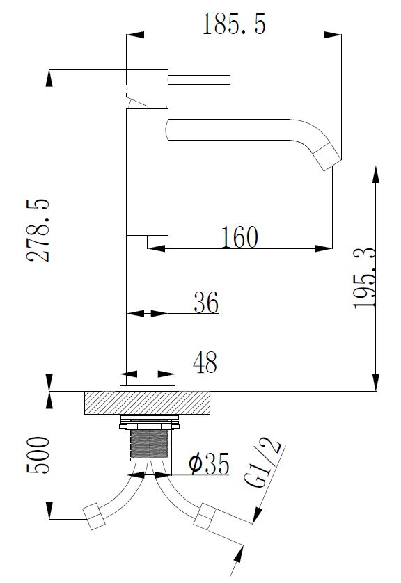 Wastafelmengkraan Wiesbaden Style XL hoog in chroom