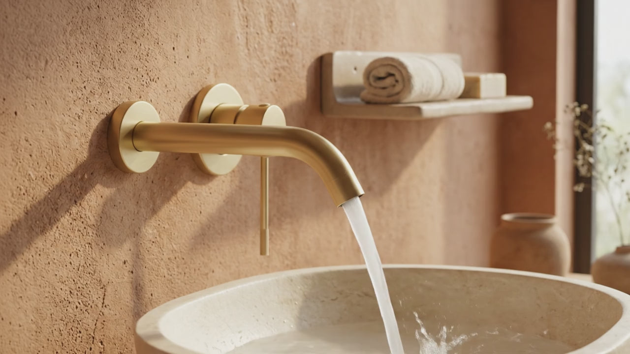Sanitado Industry Luxe Wandinbouw Mengkraan Mat Goud Design
