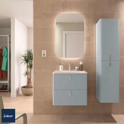 Badkamer kolomkast Salgar Uniiq Blue fog 150cm mat licht blauw
