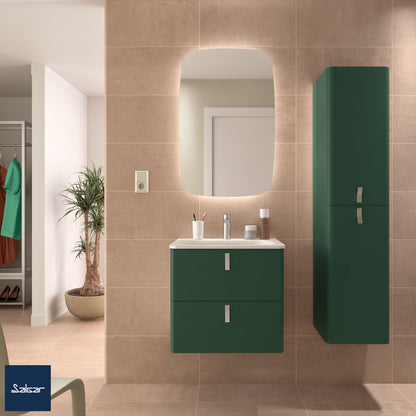 Badkamer meubelset Salgar Uniiq Royal green 60cm in mat donkergroen - inclusief spiegel met LED verlichting